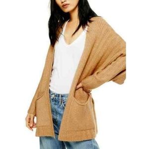 TOP SHOP Oversized Camel Chunky Cardigan M
